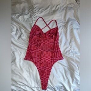 Urban outfitters pink and orange bodysuit